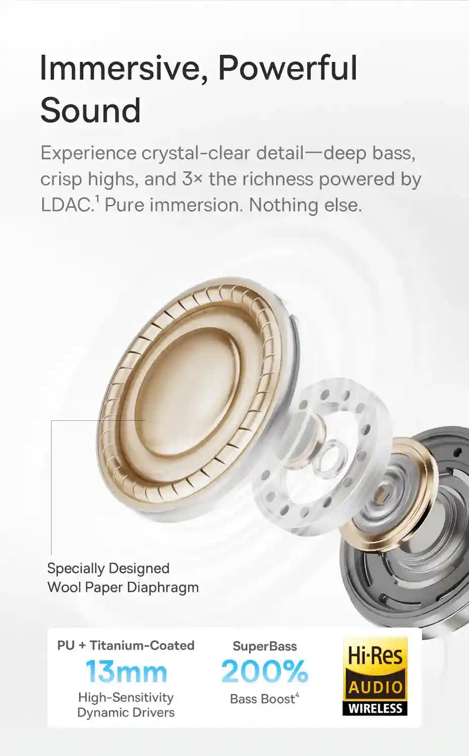 Wireless Earbuds with Active Noise Cancellation & Hi-Res Audio - Tidesmit Tidesmit