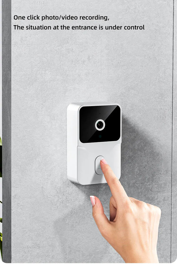 Wireless video doorbell, 4.3 "IPS display 720P high definition intelligent intercom, 2.4G wireless two-way call, night vision