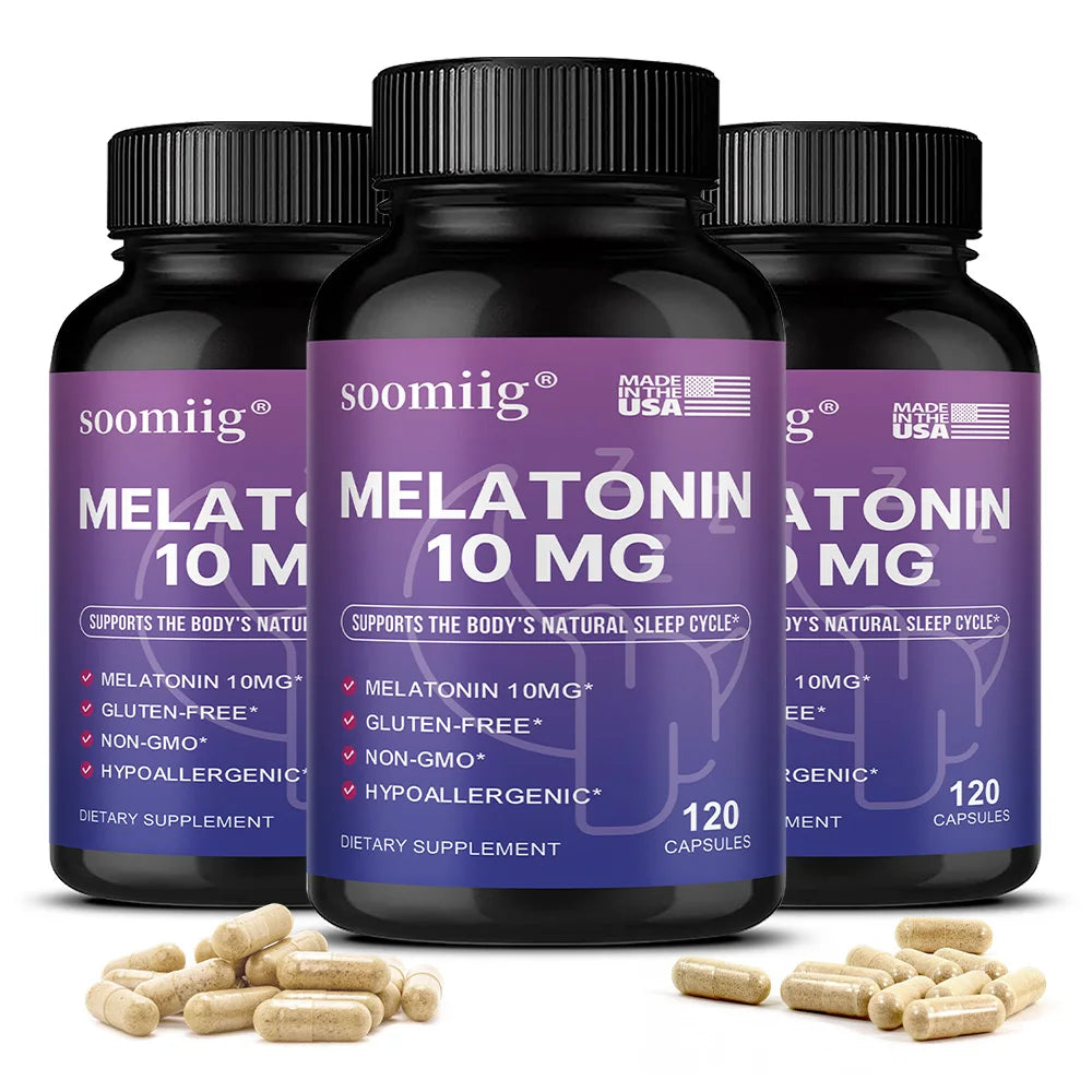 Melatonin 10mg Gummies & Capsules 30/60/120pcs -  Fall Asleep Naturally, Fight Insomnia, Support Immunity & Improve Rest Quality