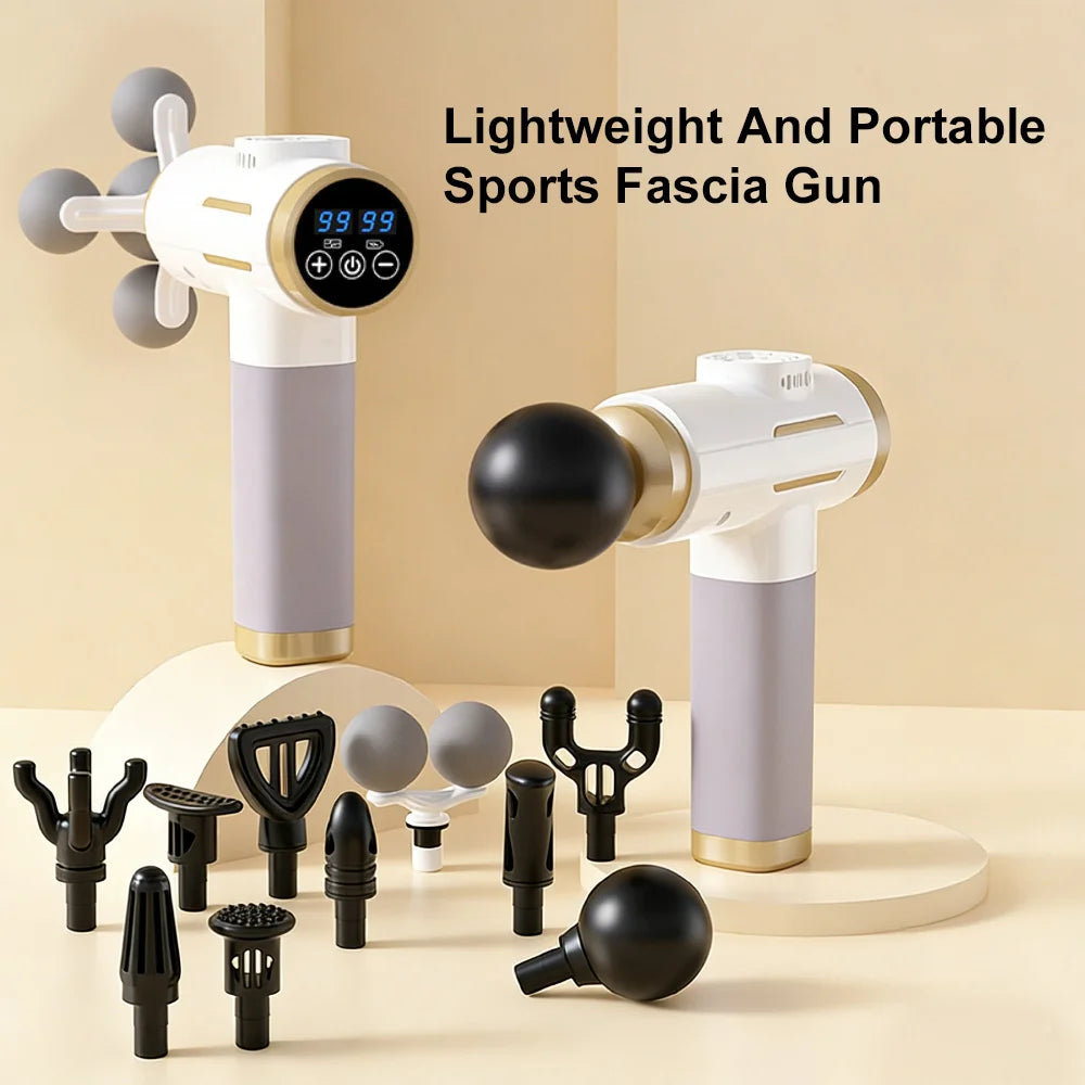 Electric Muscle Massage Gun - 99-Speed Deep Tissue Recovery - White Fascia Gun Tidesmit
