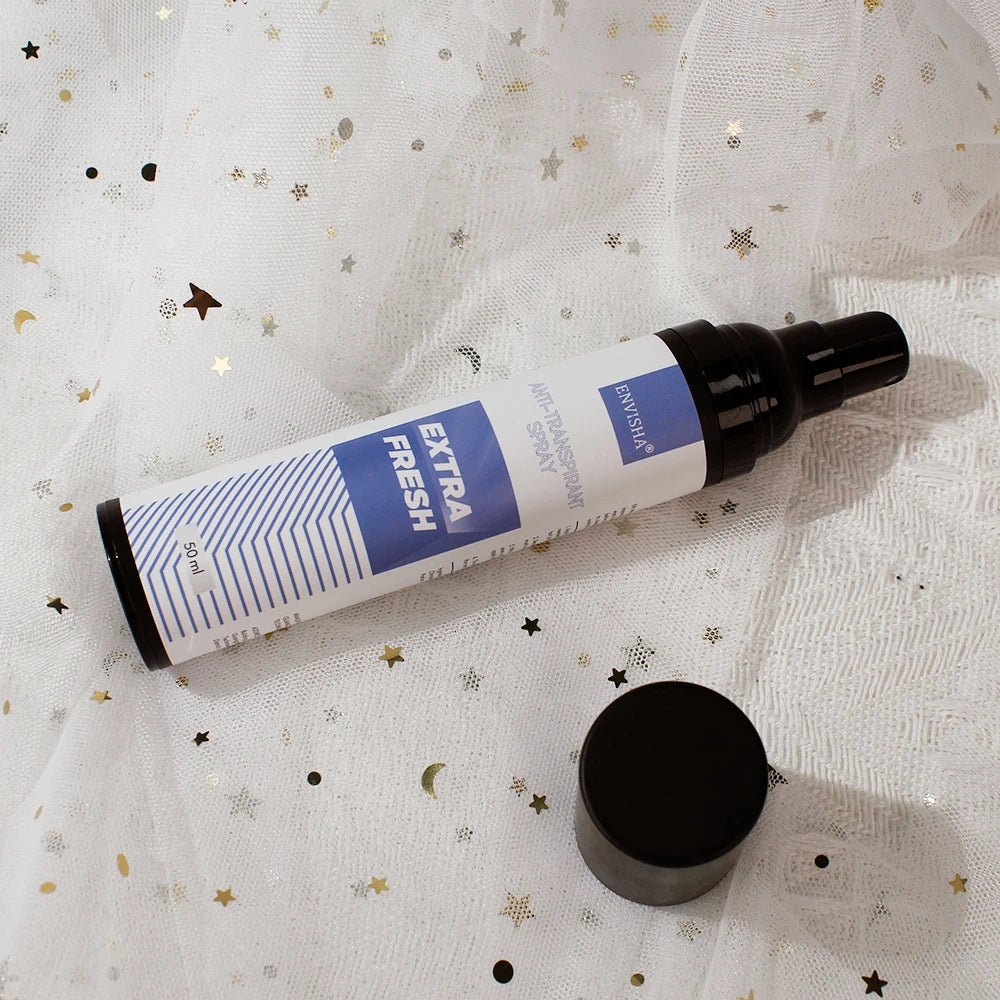 Tidesmit ENVISHA antiperspirant spray for underarm odor removal, lasting fragrance, and dry skin care.