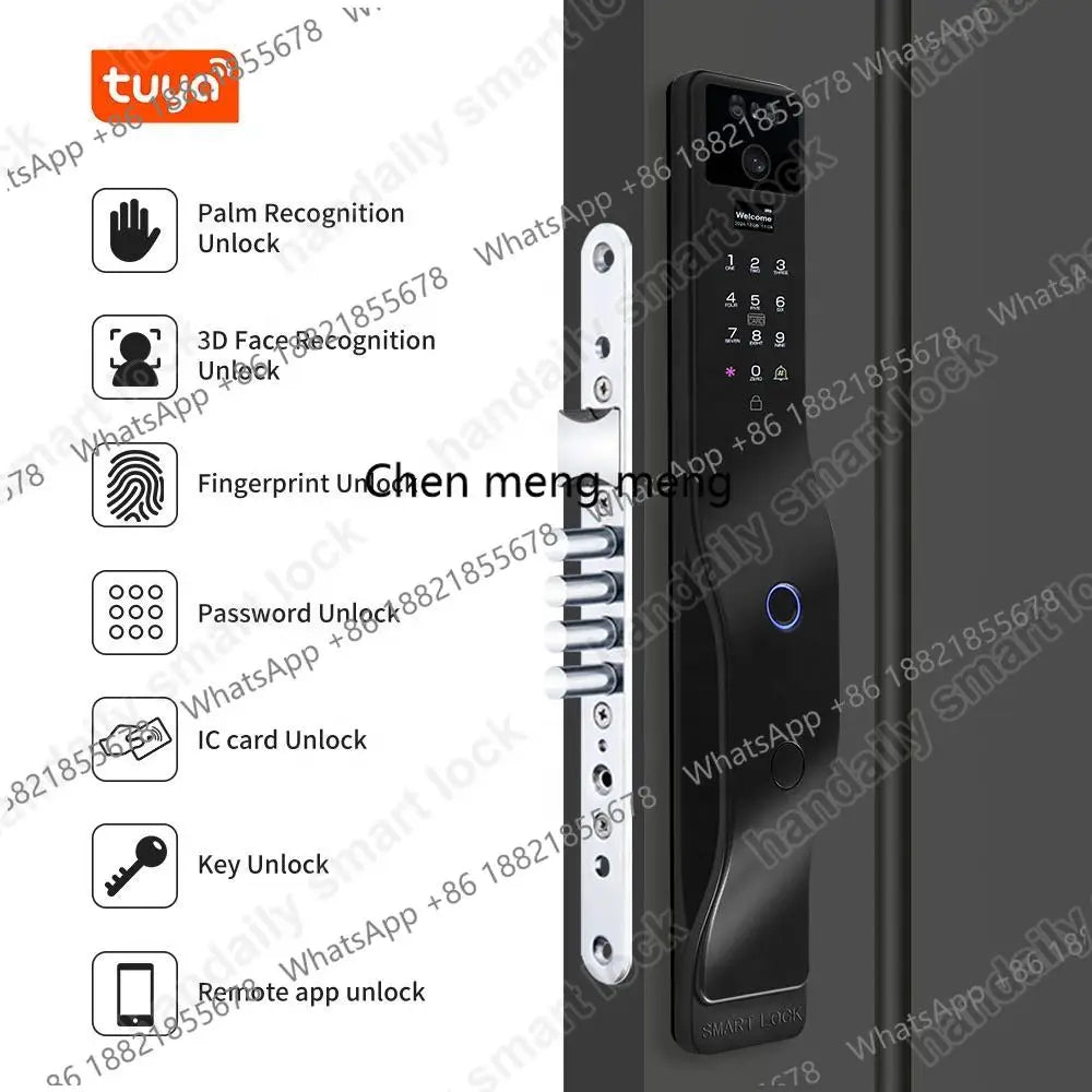 Face Recognition Smart Door Lock Israel Mortise Wifi Fingerprint Cerradura Tuya Inteligente Digital Lock With Camera For Home