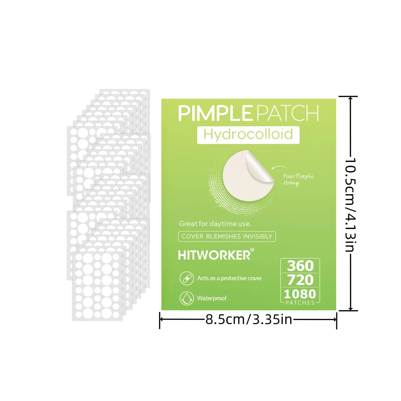 Tidesmit hydrocolloid acne patches for invisible, waterproof facial cleansing and spot care, image 7 of 15.