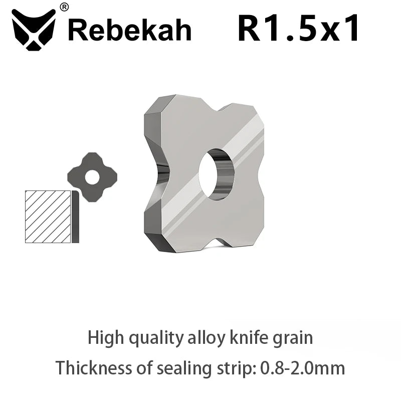 R1.5 chamfering blade insert, gray alloy with circular cutout for corner trimming