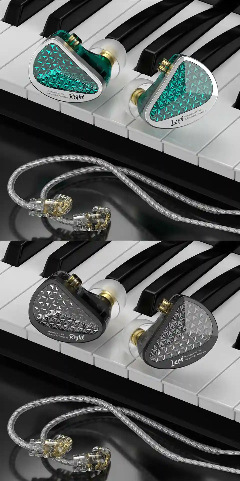 KZ AS16 Pro In-Ear Monitors | 16BA Balanced Armature Studio Audio Tidesmit