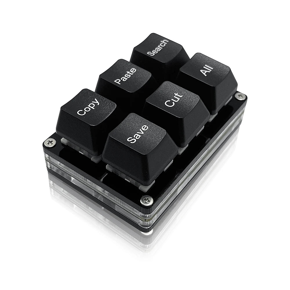 6Keys Copy Paste Search Save Cut Keyboard One Handed OSU Keypad Programmable Mechanical Shortcut Macro Keyboard for Working Game