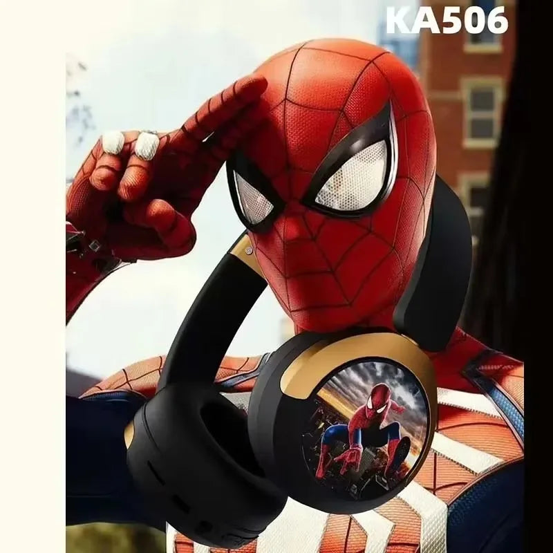 Spider Man Kids Wireless Headphones - Foldable Over-Ear Bluetooth Audio Tidesmit