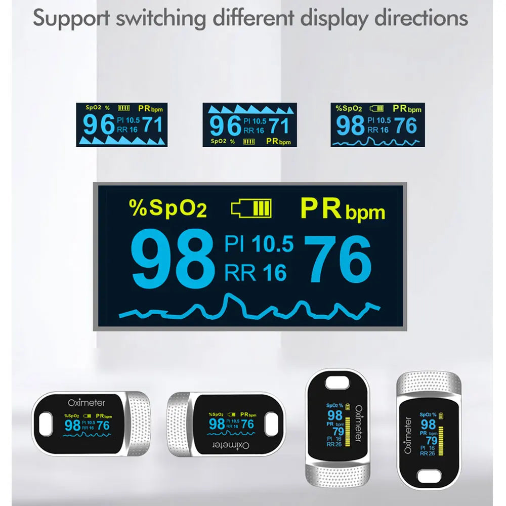 JianyouCare Finger Pulse Oled Oximeter Portable RR Blood Oxygen Saturation Meter Respiratory Rate Oximetro De Dedo Pulsioximetro