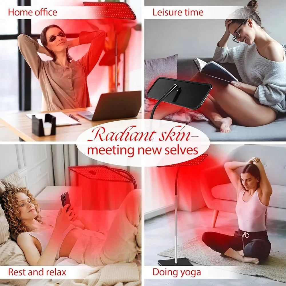 Near Infrared Light Panel 660nm 850nm Red Light Lamp With Timer Face and Body Home Use Relief Pain Device with Adjustable Stand