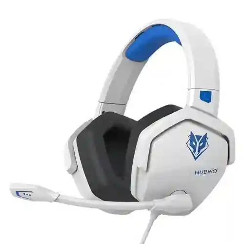 Pro Gaming Headset with Mic - Over-Ear Wired Audio for Xbox PS5 PC WhiteBlue Tidesmit