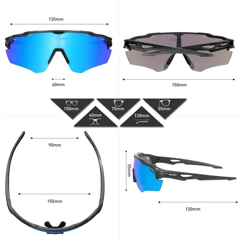 2024 SCVCN Cycling Sunglasses Fashion Polarized MTB Glasses Bicycle UV400 Cycle Eyewear Photochromic Bike Goggles for Men Women