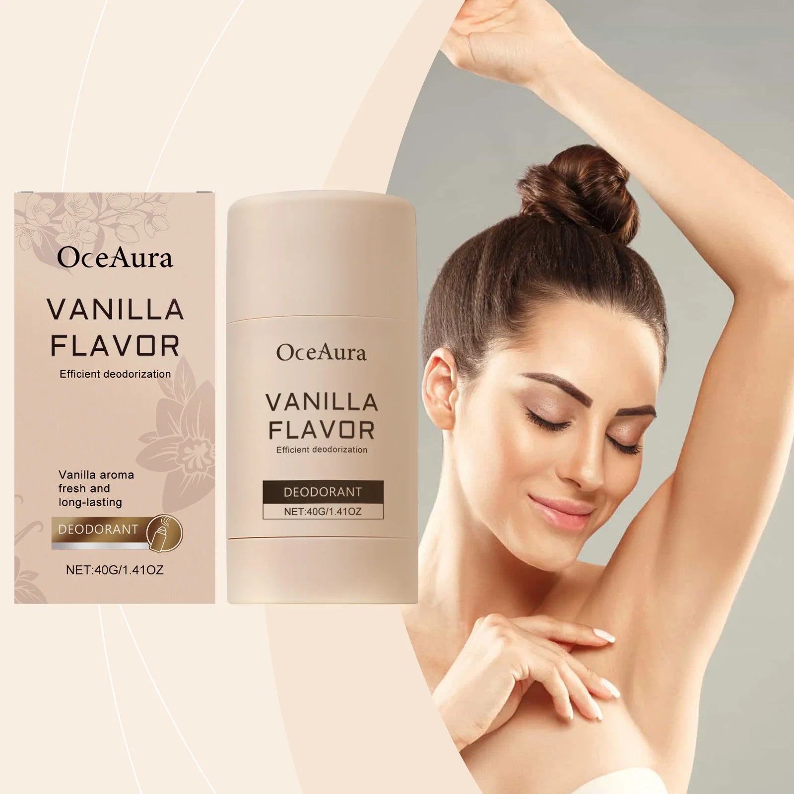 Tidesmit OceAura Vanilla moisturizing antiperspirant deodorant for women for fresh skin and effective odor control 40g