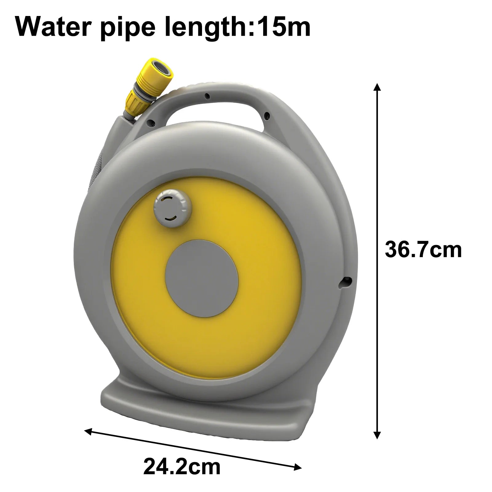 15M Auto Retractable Garden Hose Reel Full Surround Protective Water Pipe Cart Quick Connect Sprayer Gun 10 Spray Modes Yard Irrigation Car Washing Hose Set