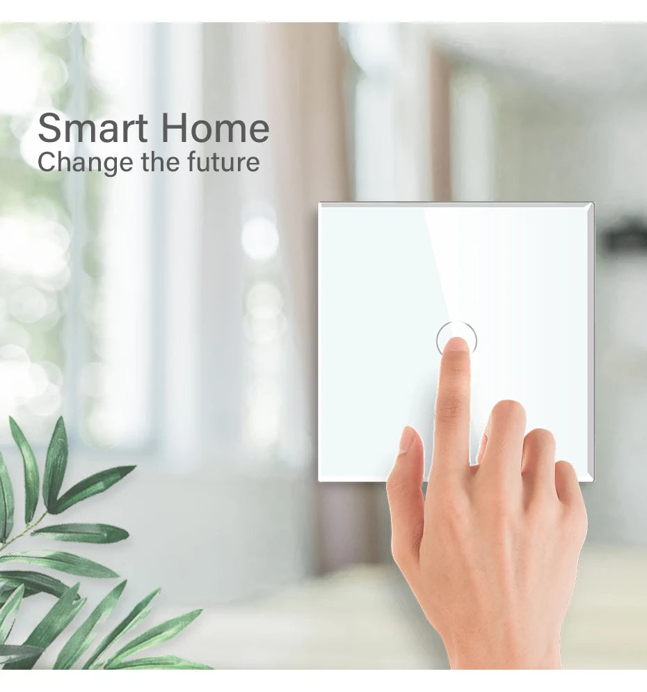 Crystal Glass WiFi Smart Light Switch | App-Controlled Wall Mount Tidesmit