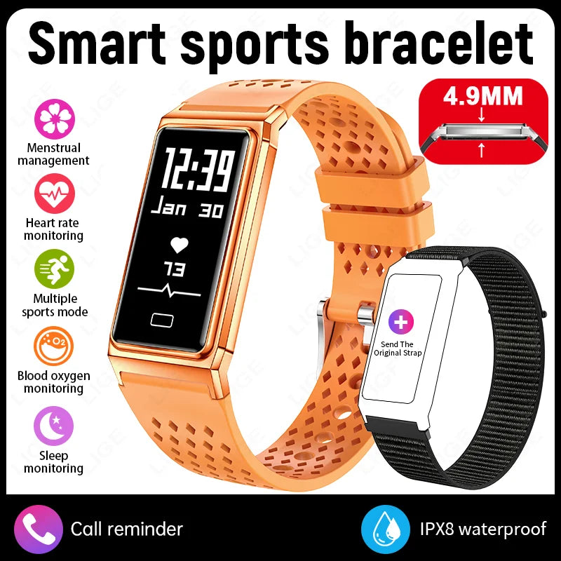 LIGE Women Smart Bracelet Heart Rate Sleep Monitor Health Band Waterproof Sports Fitness Tracker Men Smartwatch For Android iOS