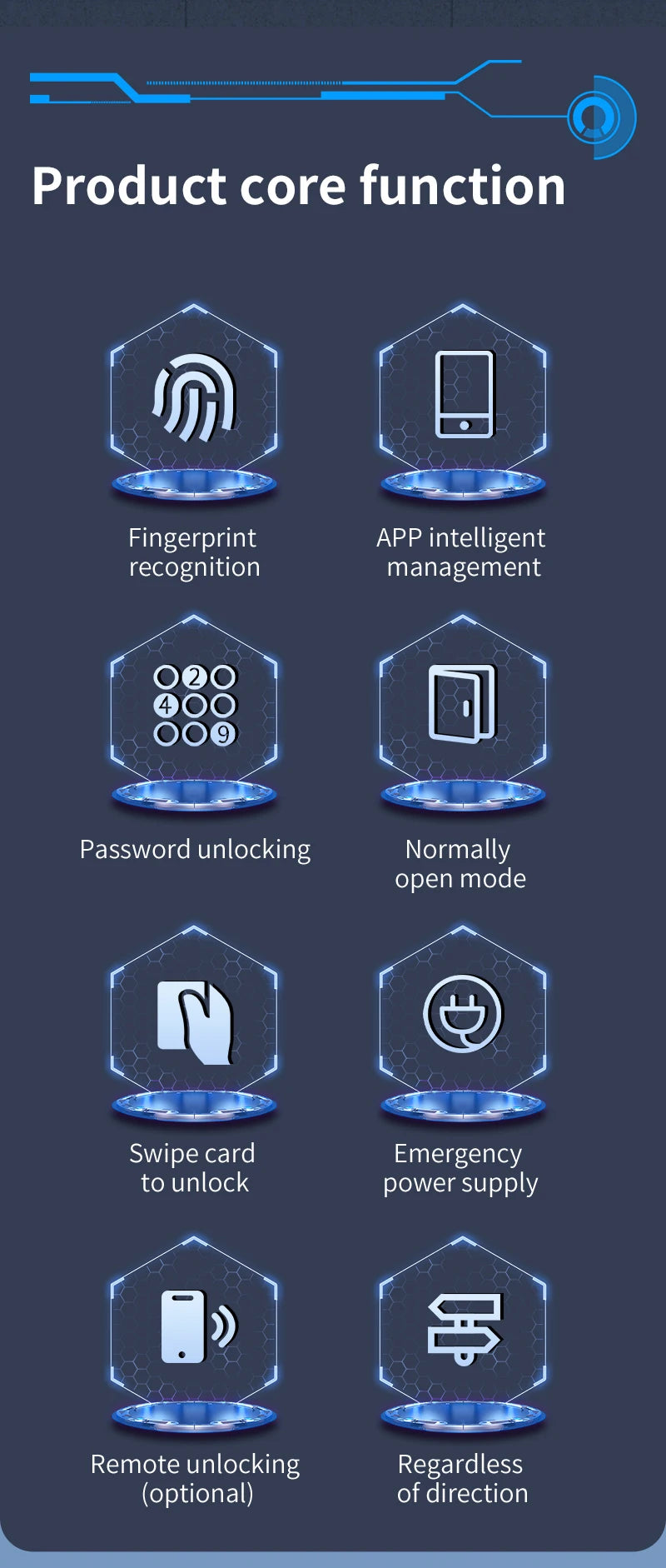 KERUI Fingerprint Door Lock  Works with Tuya Smart Electronic Door Lock with Fingerprint/Password/Key/Tuya APP/Card Unlock