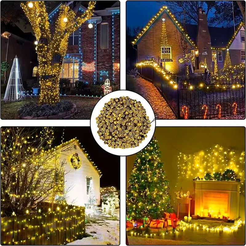 Outdoor Solar Powered Lighting LED Solar String Lights Courtyard Lights Waterproof Starry Fairy Lights For Festival Party