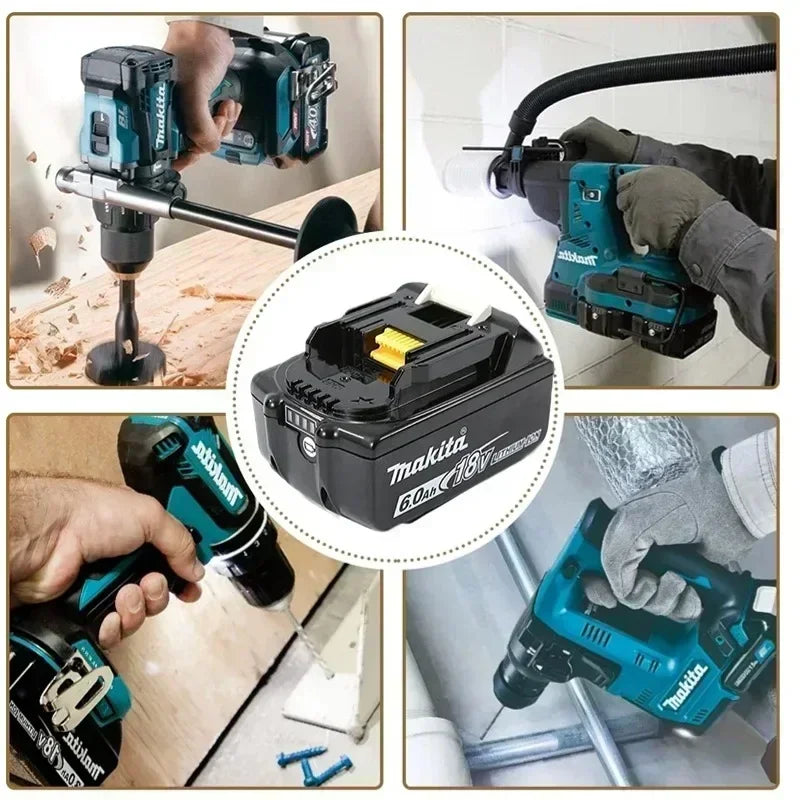 Genuine Makita 18V 6.0Ah battery with charger set for Makita 18V power tool DDF487 DTW700 GBA404 DUC150Z DHR183Z