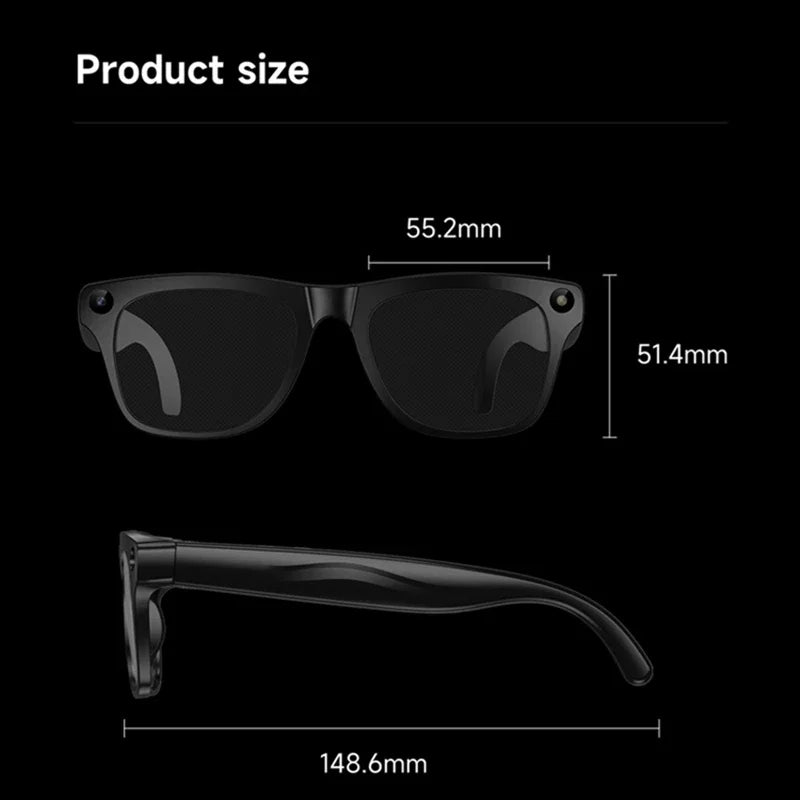 AI Smart Glasses with 100MP Camera & Spatial Audio - Tidesmit Tech Tidesmit