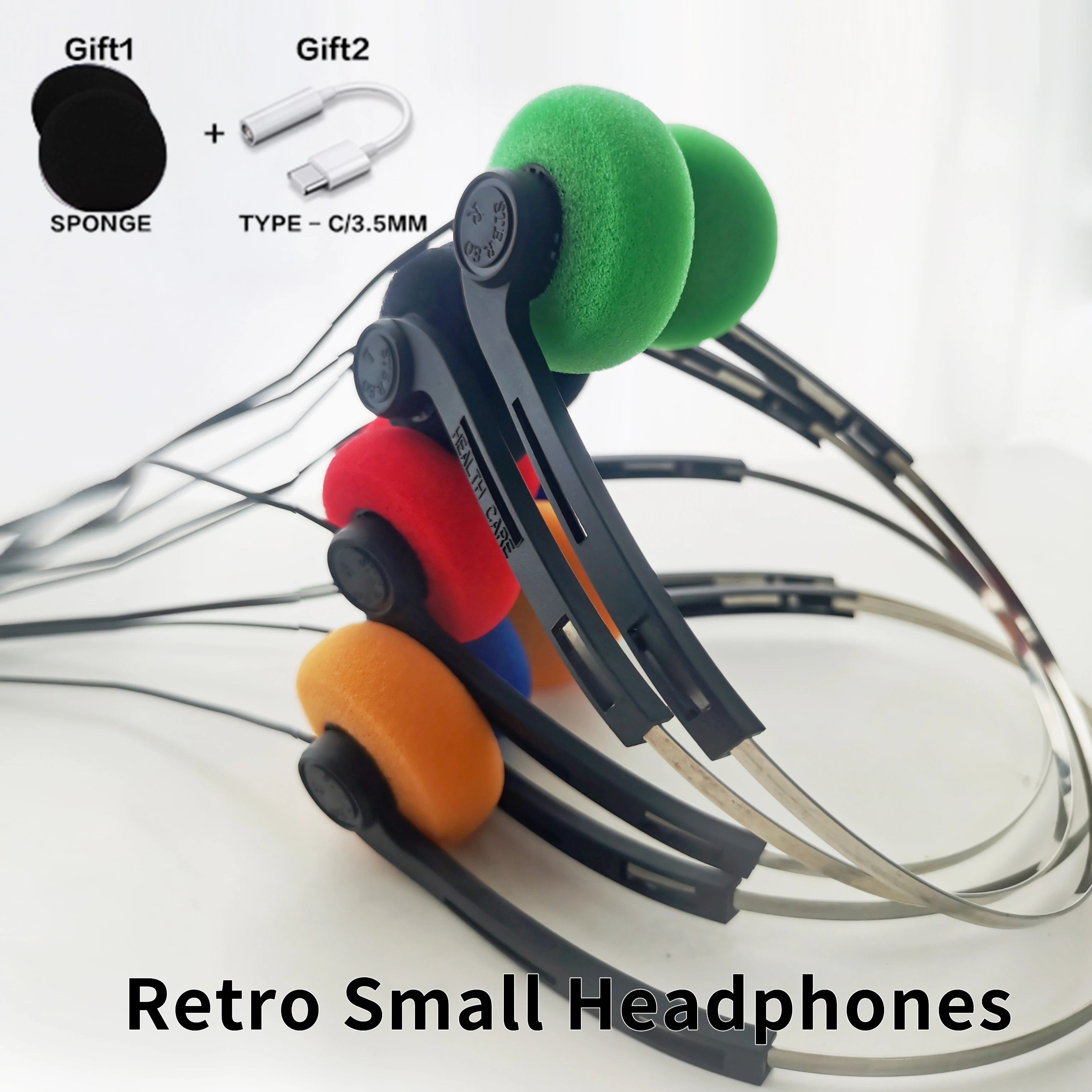 Retro Wired Headphones with Microphone - Lightweight Over-Ear Design Tidesmit