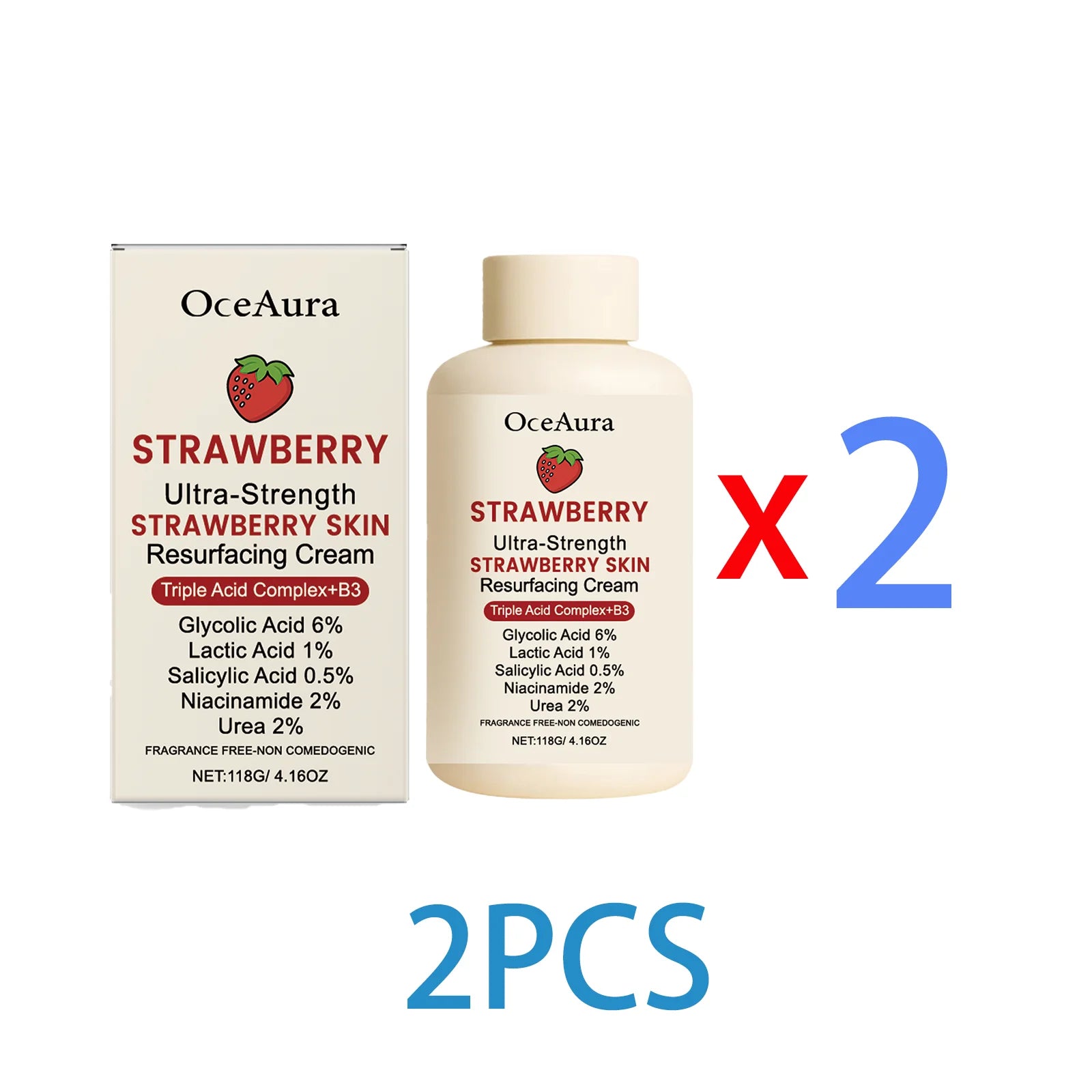 Strawberry Body Cream with Niacinamide and Salicylic Acid for Smooth Skin Gentle Exfoliating Lotion Lightweight Dry Rough Skin