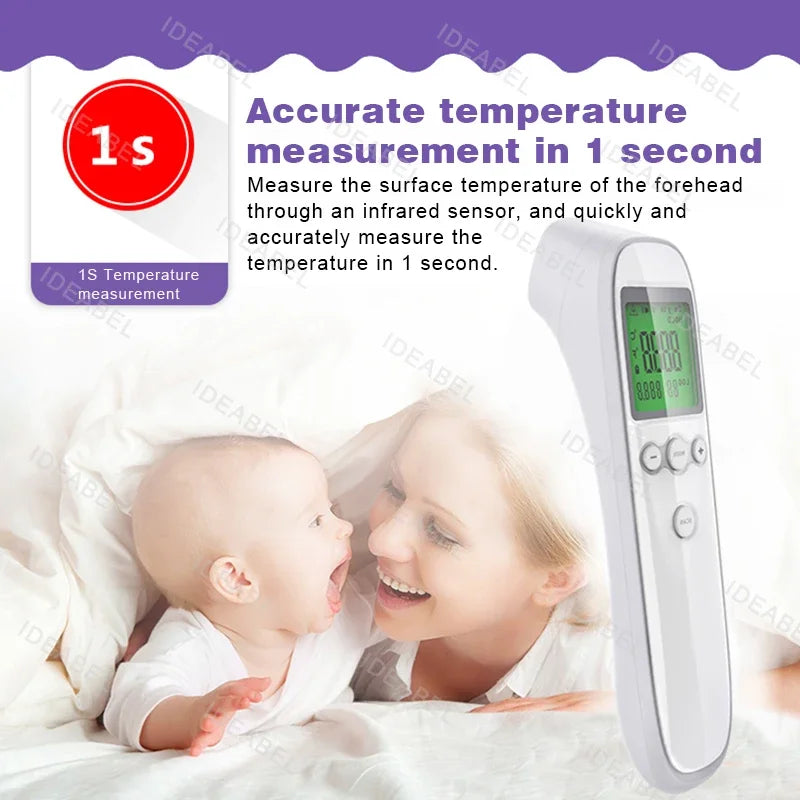 Wrist Blood Pressure Monitor LED Rechargeable English Voice Broadcast Tonometer BP Monitor Forehead Digital Thermometer