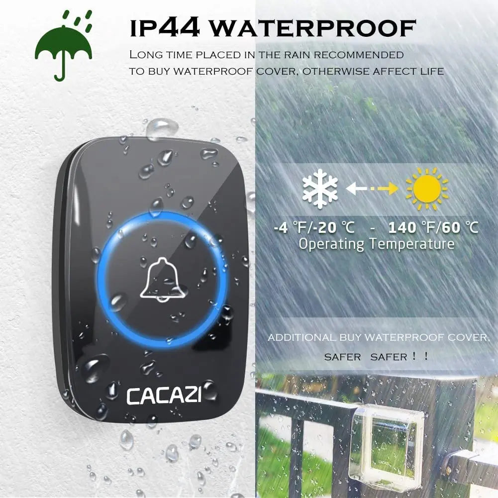 Wireless Doorbell EU/US Plug 300M Remote Control Waterproof 433 Frequency Through The Wall Signal Alarm Ambulance Smart Doorbell