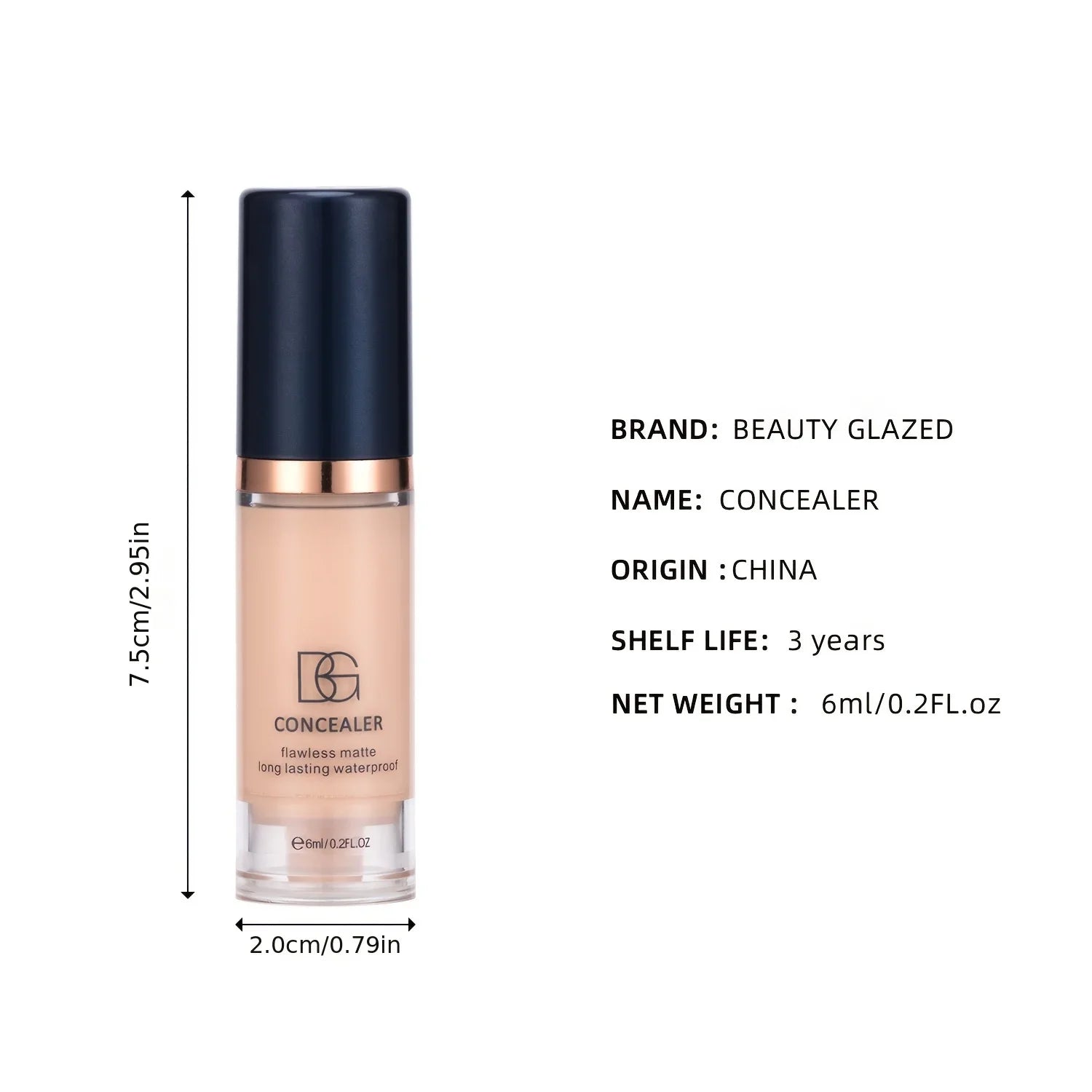 Tidesmit mini matte concealer full coverage liquid foundation texture close-up for all skin types