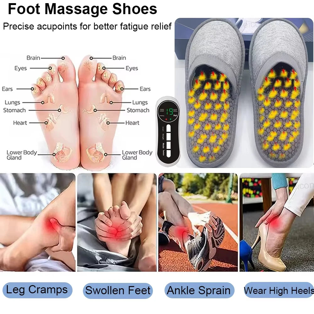 EMS Foot Massager Electric Pulse Relief Shoes - Portable Home Wellness Relaxation Treatment Tidesmit