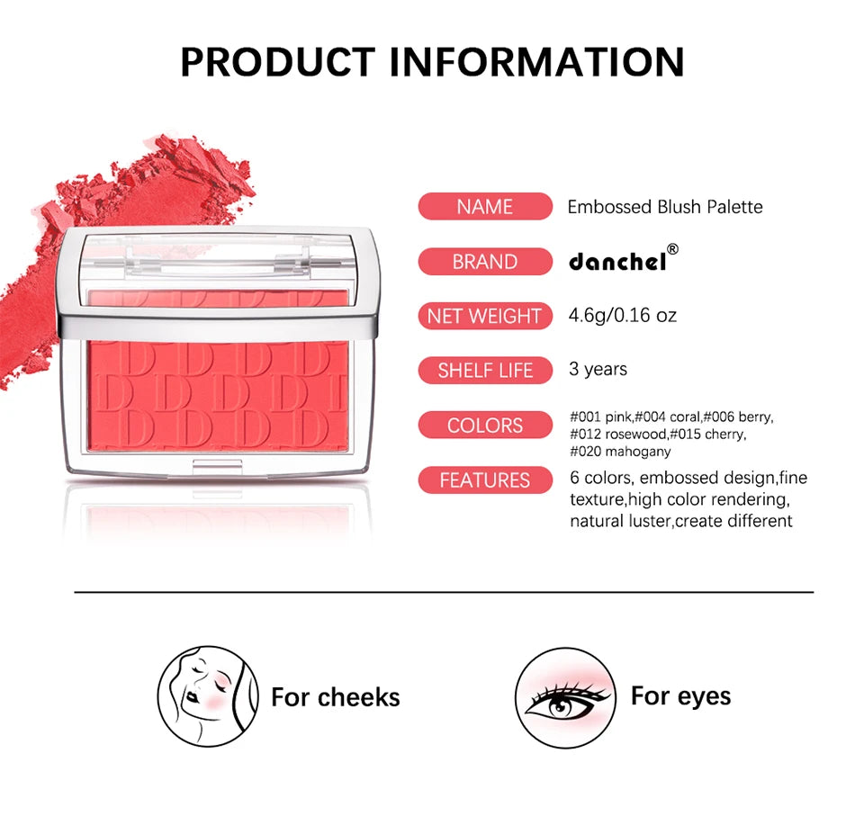 Tidesmit matte natural peach cheek tint blush palette for face contouring and waterproof makeup application detail view