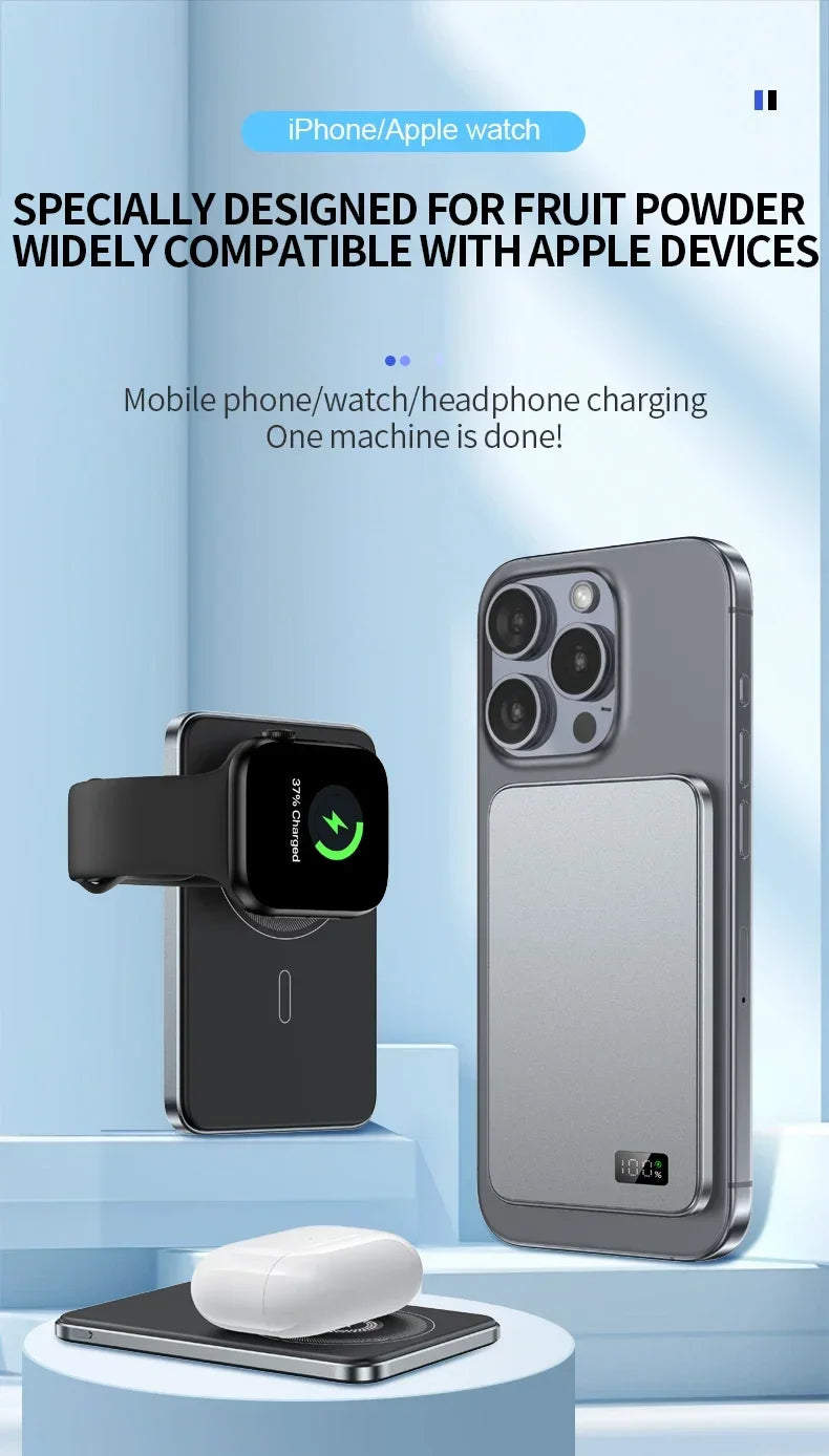 Magnetic Power Bank for iPhone 16 - Fast Wireless Charging Battery Tidesmit