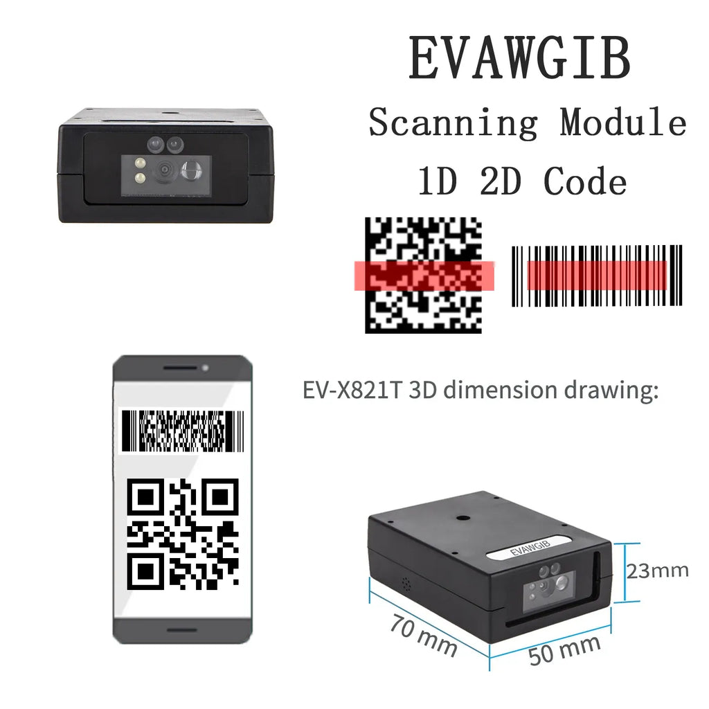 1D 2D Barcode Scanner Module Embodied Barcode Reader  for Beverage Bottle Recycling Machine Reverse Vending Machine RVM DRS Mark