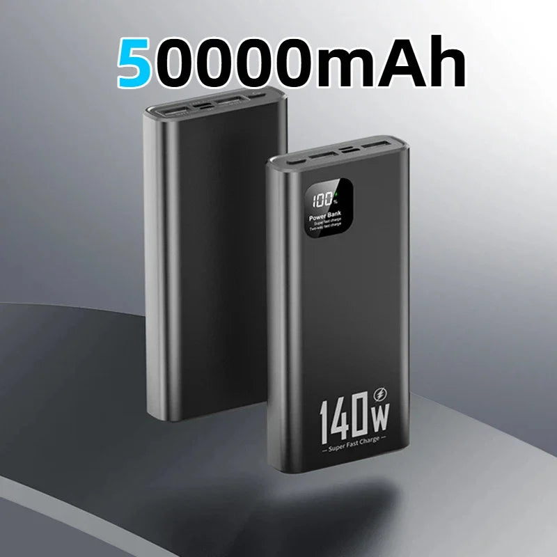 Tidesmit 200000mAh Portable Charger - 140W PD Fast Charging Power Bank Black-50000mAh Tidesmit