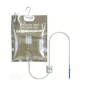 Automatic drip irrigation watering bag with hanging hook, tubing, and one blue drip stake