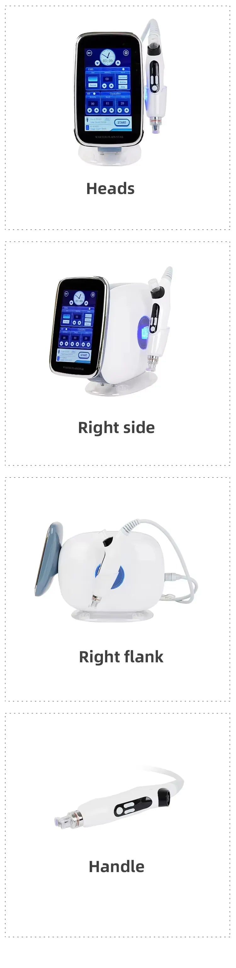 3in1 Nano vacuum mesotherapy machine with RF, EMS for face lifting, wrinkle removal, and skin whitening with handle.