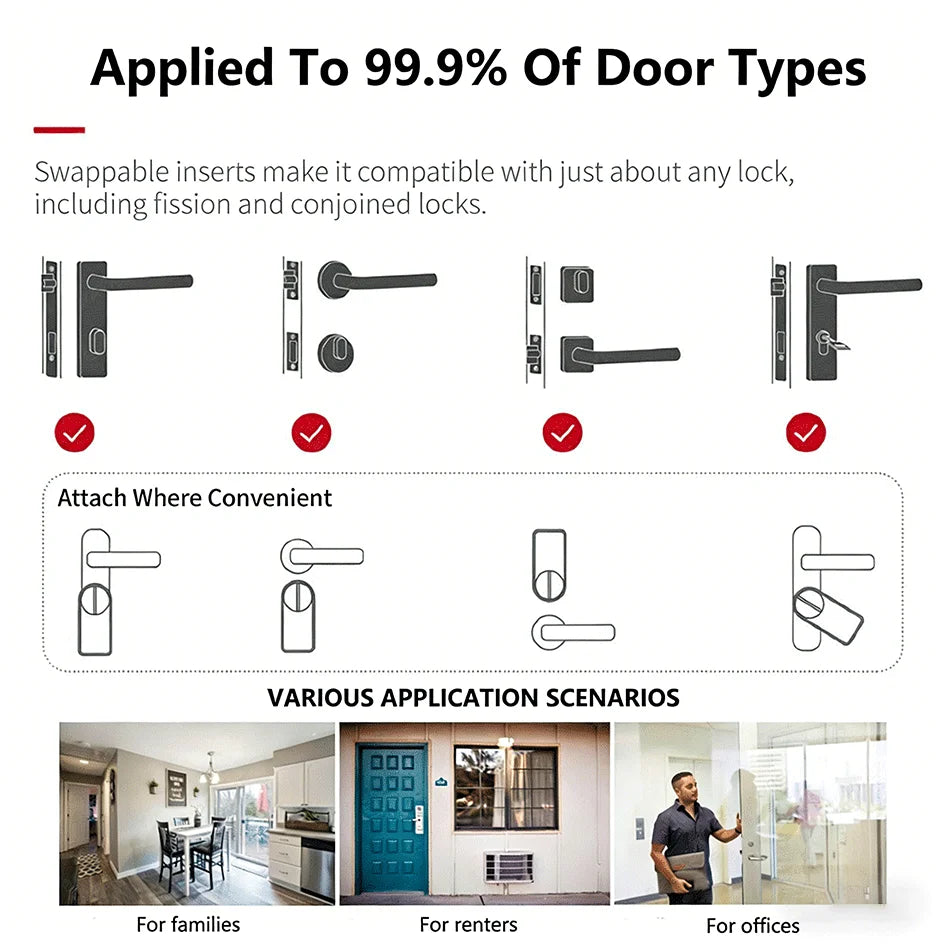 New RAYKUBE EG One Tuya BLE Smart Lock + Wireless Fingerprint and PIN Pad FP01 Bundle – Drill-free, Easy Installation