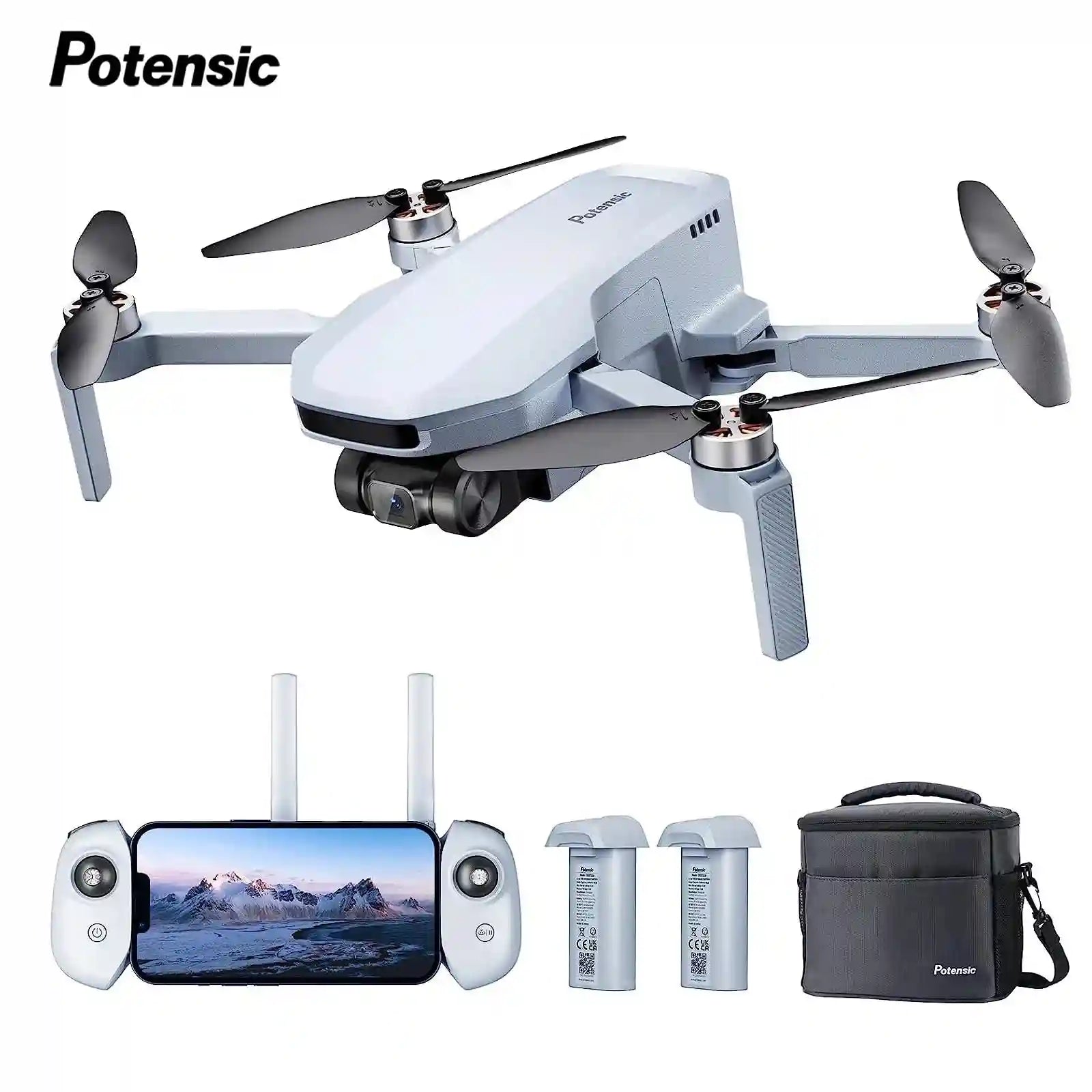 4K GPS Camera Drone | 249g Lightweight | 4km Range | 2 Battery Kit Tidesmit
