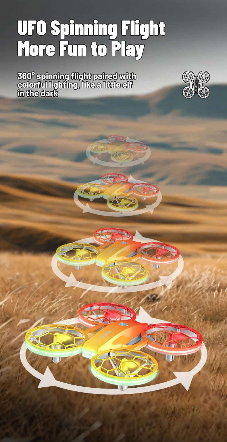 RC Stunt Drone for Kids with LED Lights - Durable Quadcopter Blue/Red/Violet Tidesmit