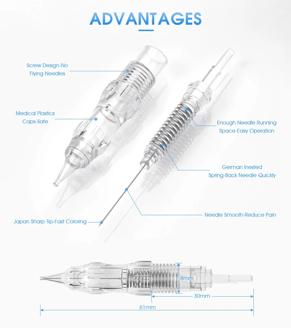 Permanent Makeup Tattoo Cartridges - Professional Rotary PMU Needles Permanent Makeup Machines Tidesmit