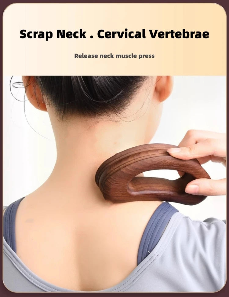 Gua Sha Wood Massage Tool for Lymphatic Drainage and Stress Relief Relaxation Treatment Tidesmit