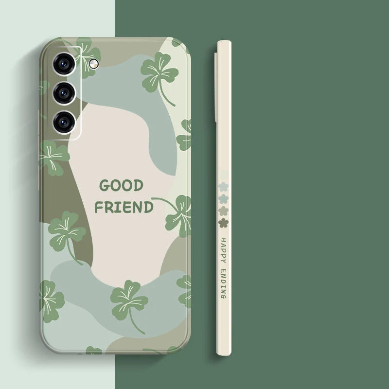 Samsung Galaxy Silicone Flower Case - Shock-Absorbing Square Cover Tidesmit