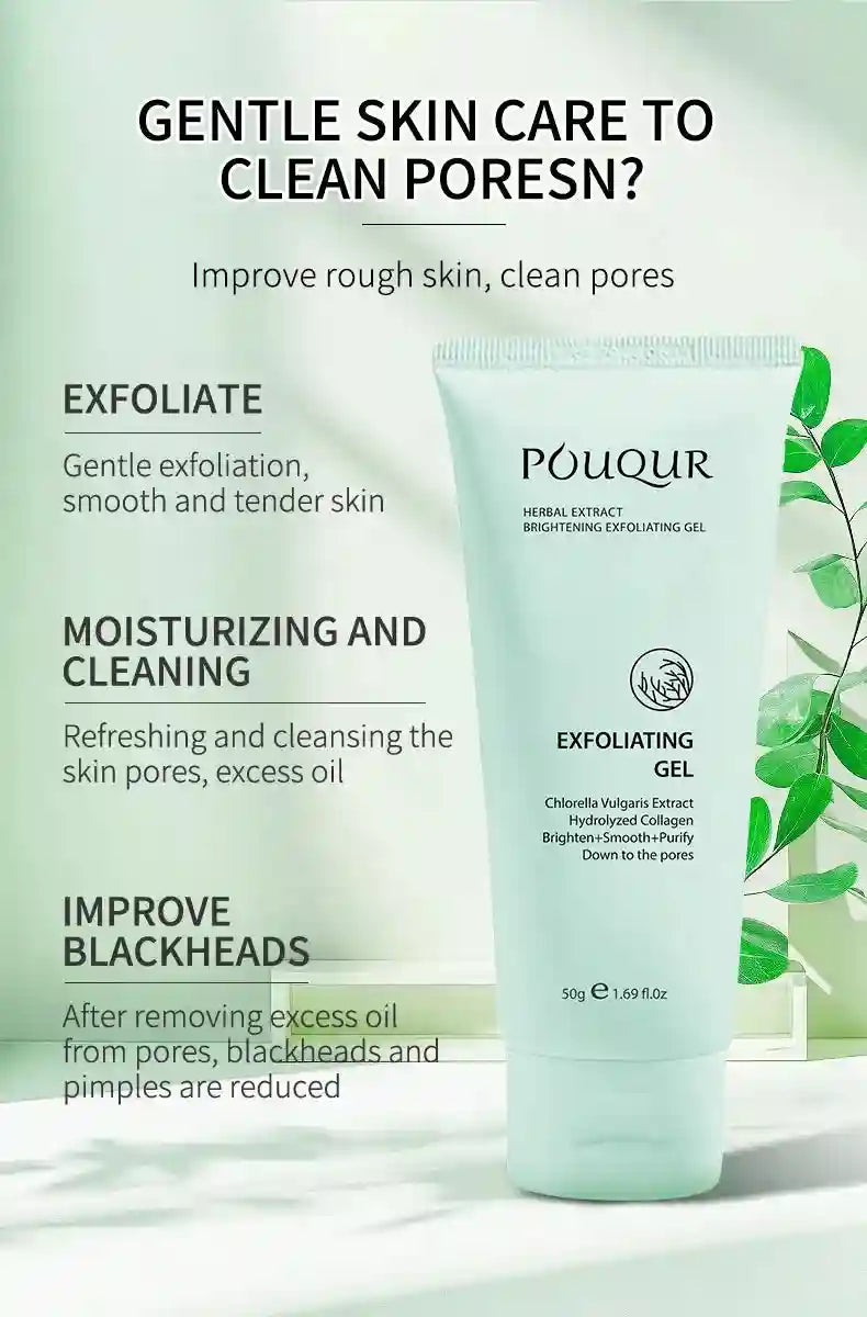 Herbal Exfoliating Gel Face Scrub: Natural Deep Cleansing Moisturizer Scrubs Treatments Tidesmit