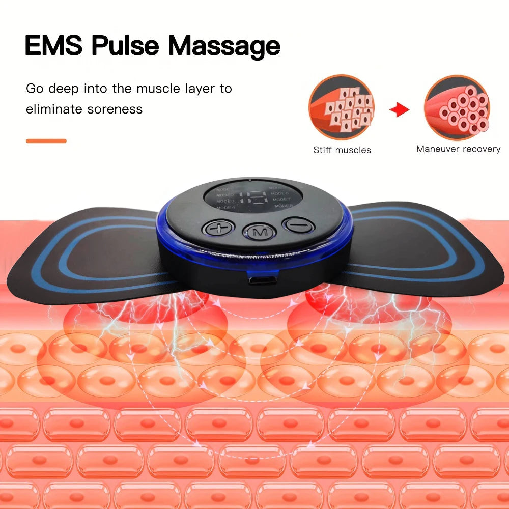 Portable Neck Massager with Remote - 8 Pulse Modes for Stress Relief Relaxation Treatment Tidesmit