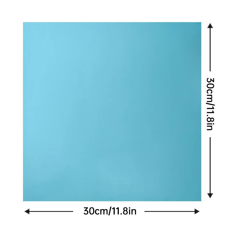 Peel-and-stick tile, solid light blue color, square 30cm x 30cm