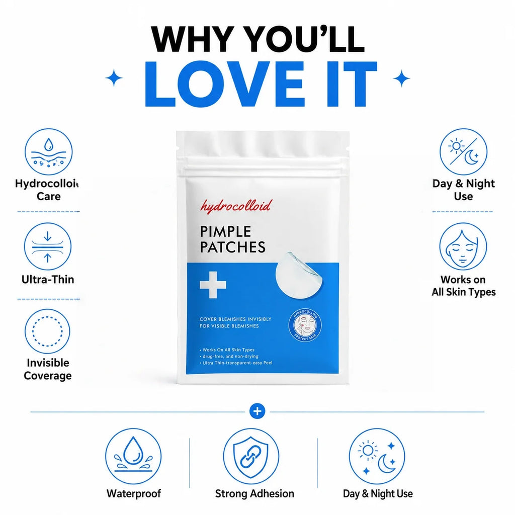 380/760pcs Hydrocolloid Pimple Patches, 2 Round Dot Types, Invisible Spot Cover Stickers, Day Night Use