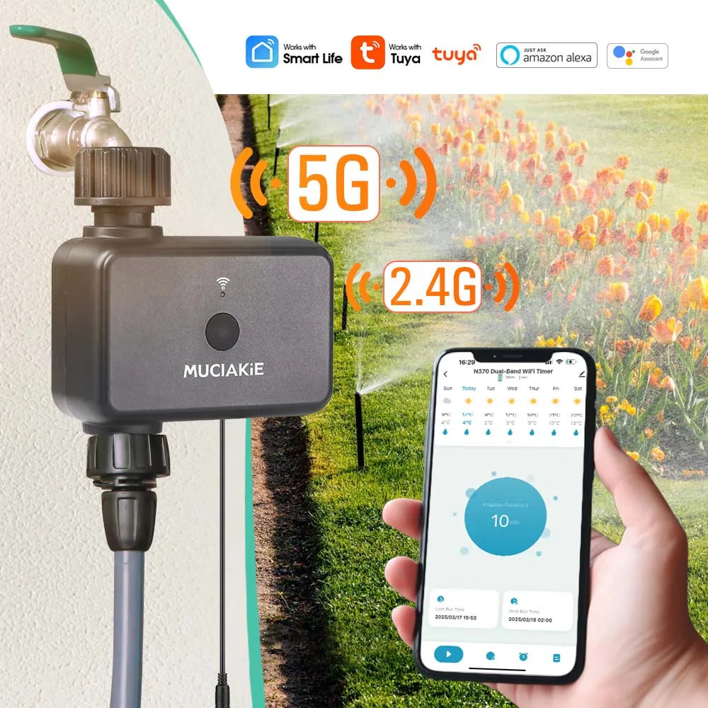 New 5G Dual-band WiFi Smart Garden Timer Irrigation Kit Remote APP Custom Horticulture Mist Cooling System IP55 Life waterproof