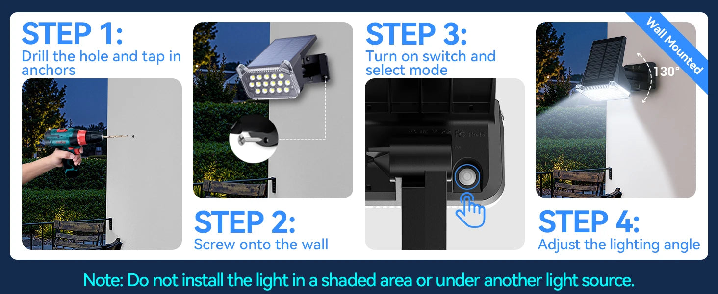 Solar Spot Lights Outdoor Waterproof IP65, Super Bright LEDs with Lens, 6500K 2 Lighting Modes, 2 in 1 Auto On/Off Solar Powered Spotlights for Yard Flag Landscape Tree, Cool White