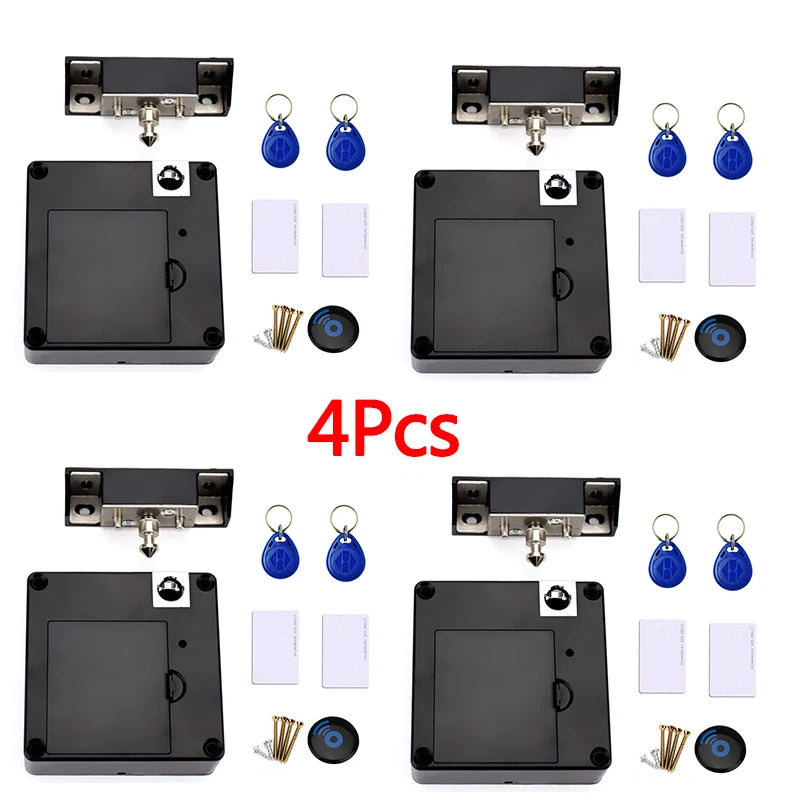 1/4 Pieces Smart Drawer Induction Cabinet Lock RFID Card Smart Electronic Lock Wardrobe Furniture Sauna Cabinet Locker Lock