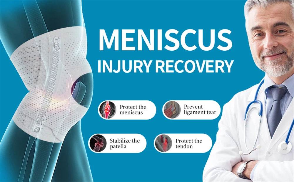 Knee Brace with Side Stabilizers Relieve Meniscus Tear Knee Pain ACL MCL Arthritis,Joint Pain,Breathable Adjustable Knee Support