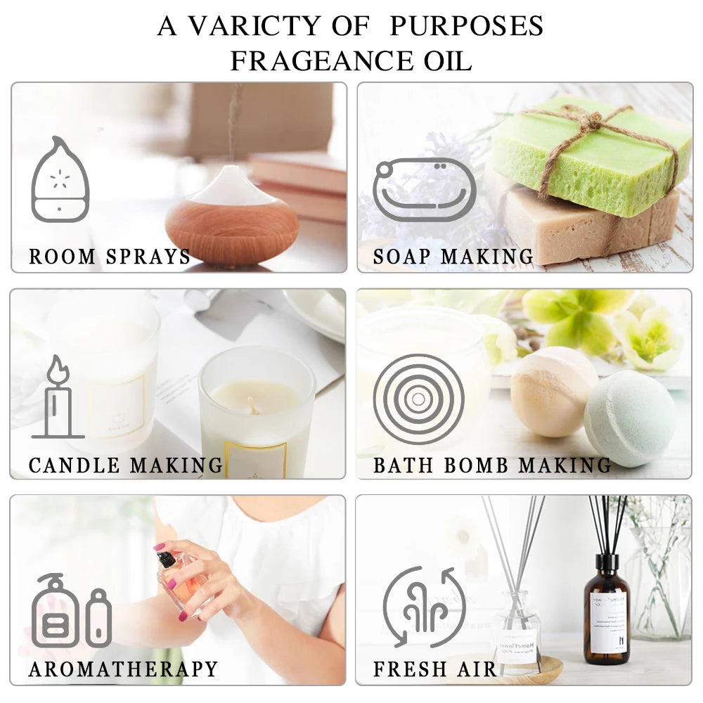 MAYJAM Fruit Fragrance Oil Strawberry Lemon Sweet Orange Papaya Litchi Kiwifruit Pear Fig Essential Oil Home Hotel Reed Diffuser